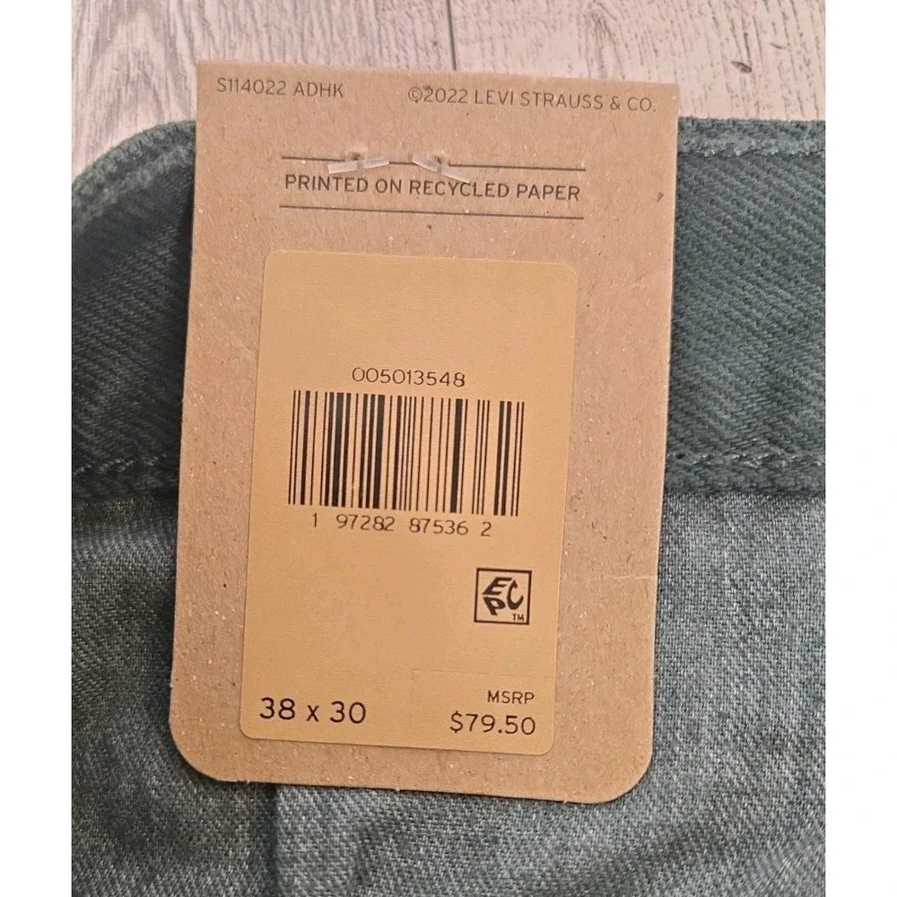 Levi's 501 Mens Jeans 38x30 Sits at Waist Relaxed Thigh Straight Leg GREEN